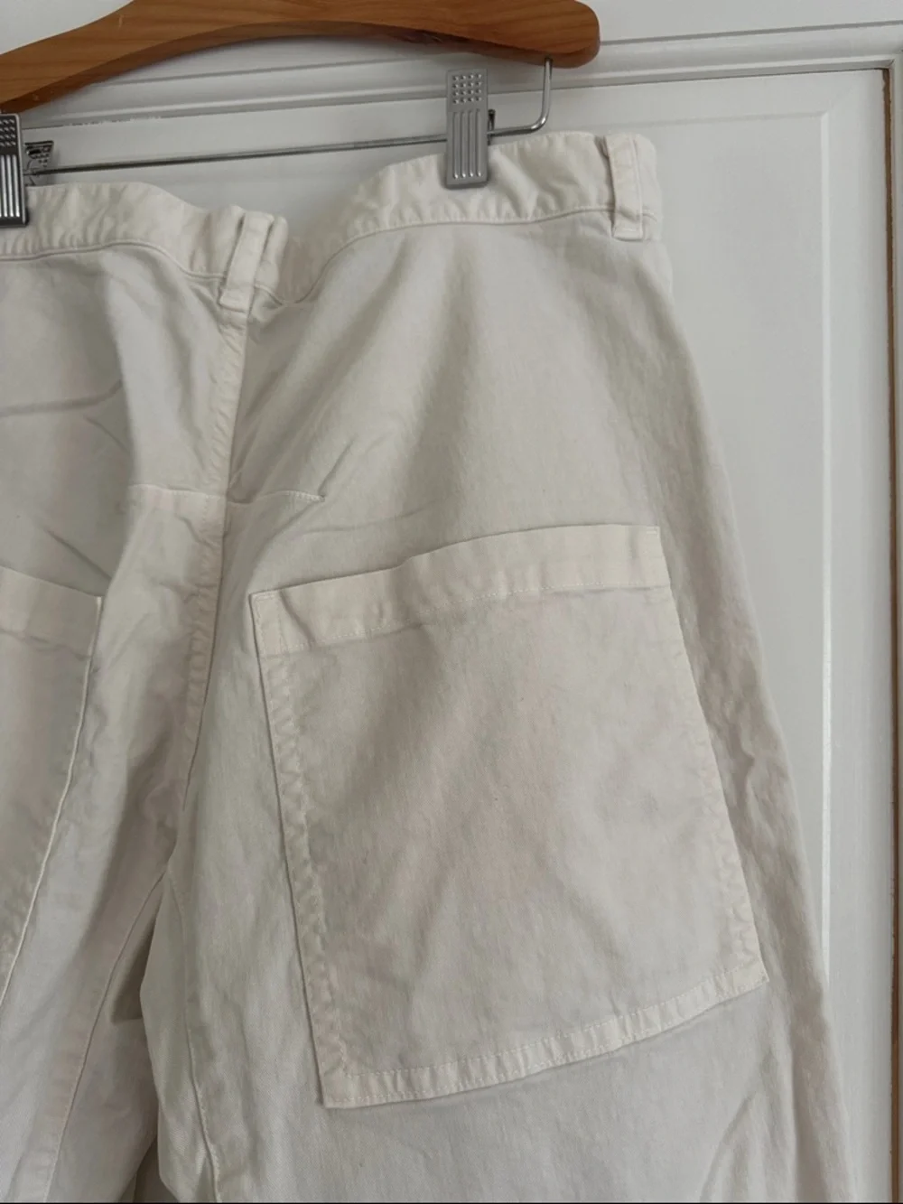 Nili Lotan Cream Wide-Leg Utility Pants - Picture 6 of 6